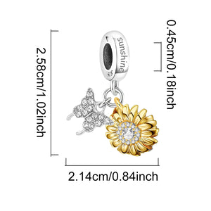 925 Sterling silver butterfly charm bead