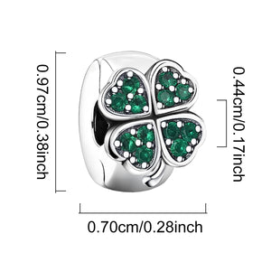 925 Sterling silver four-leaf clover charm bead