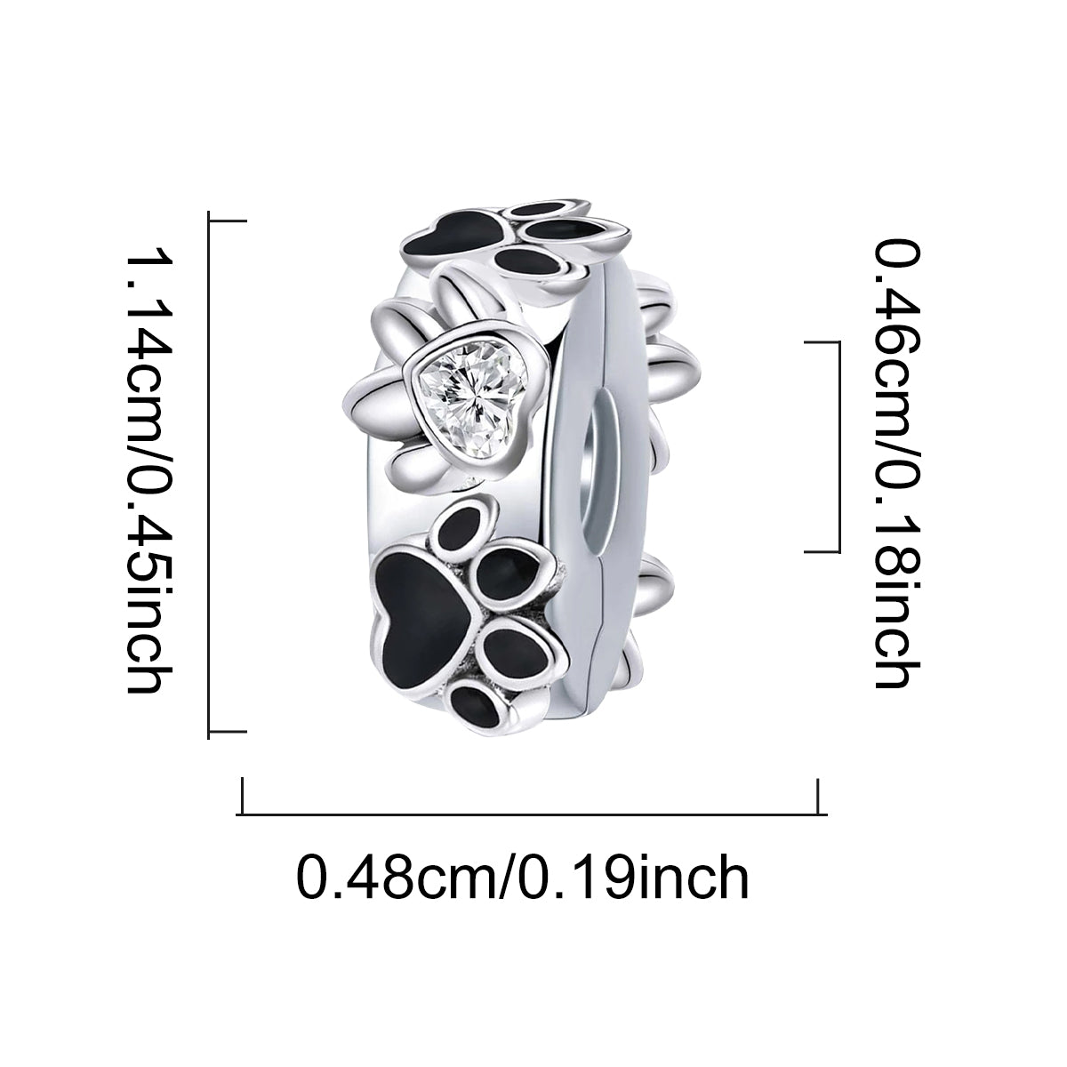 925 Sterling silver rose charm bead