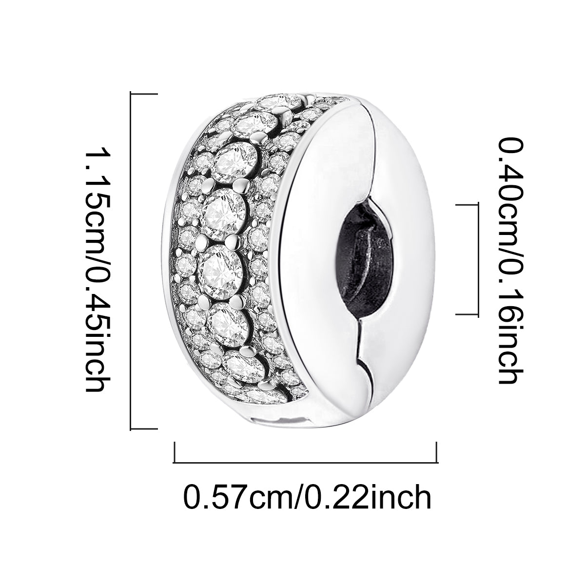 925 Sterling silver round  charm bead