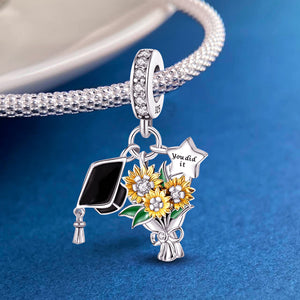 925 Sterling silver sunflower charm bead