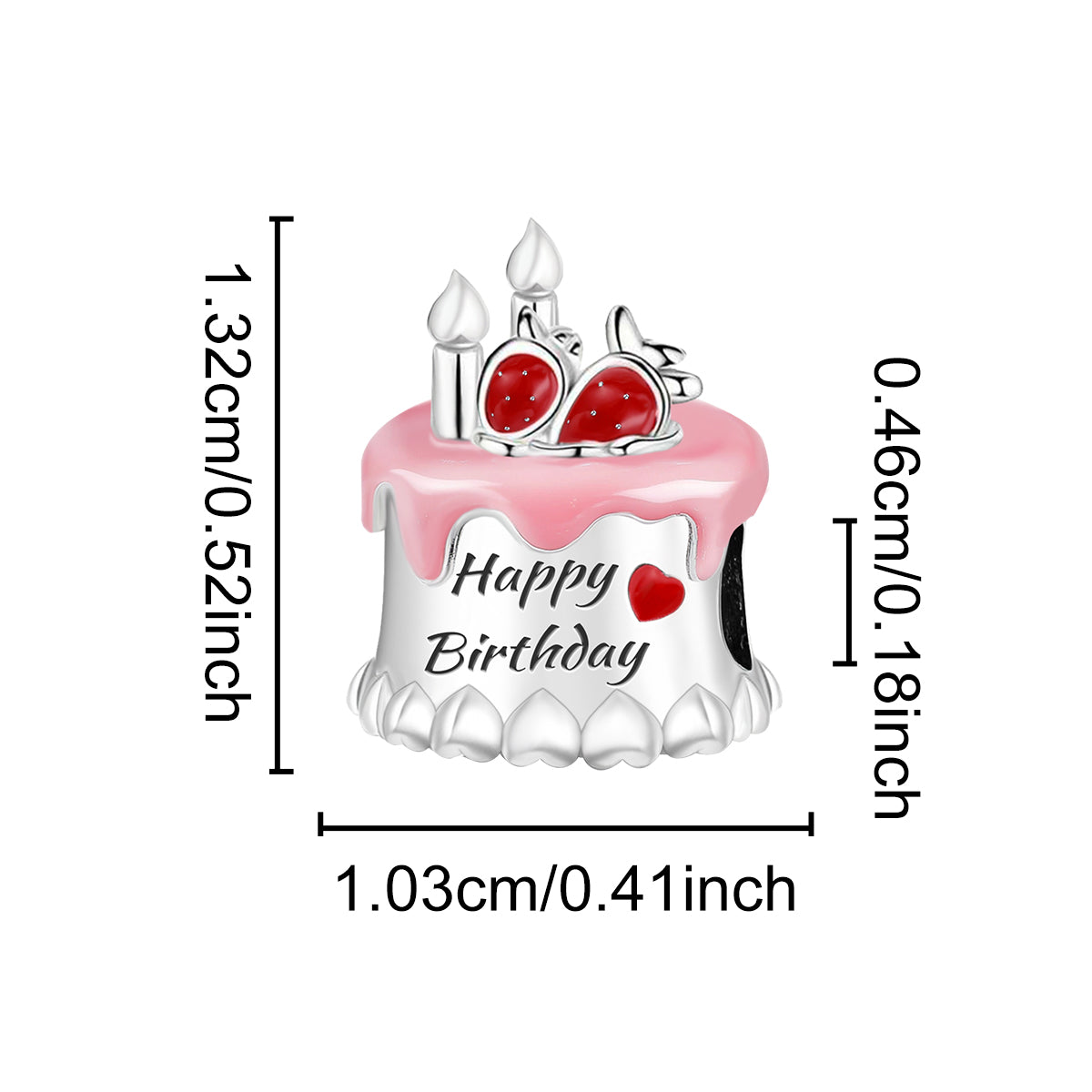 925 Sterling silver cake charm bead