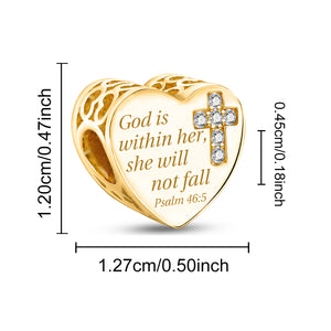 925 Sterling silver heart  charm bead