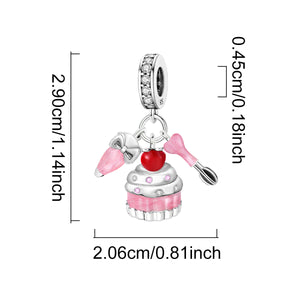925 Sterling silver cake charm bead