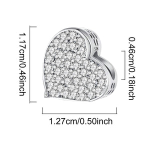 925 Sterling silver heart  charm bead