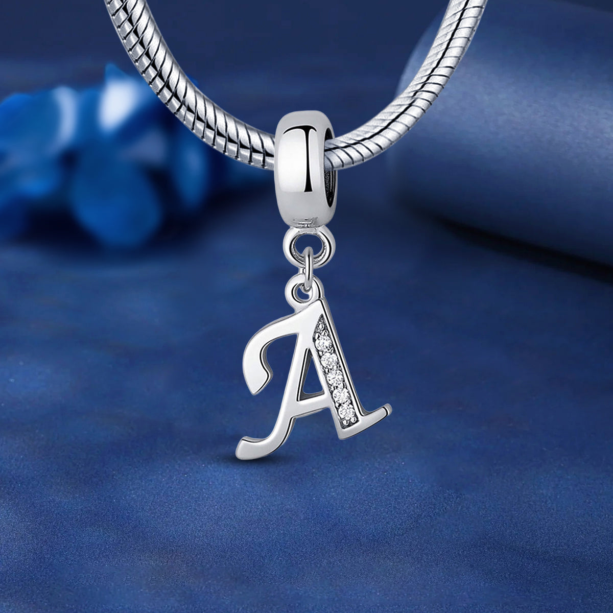 925 Sterling silver letter charm bead