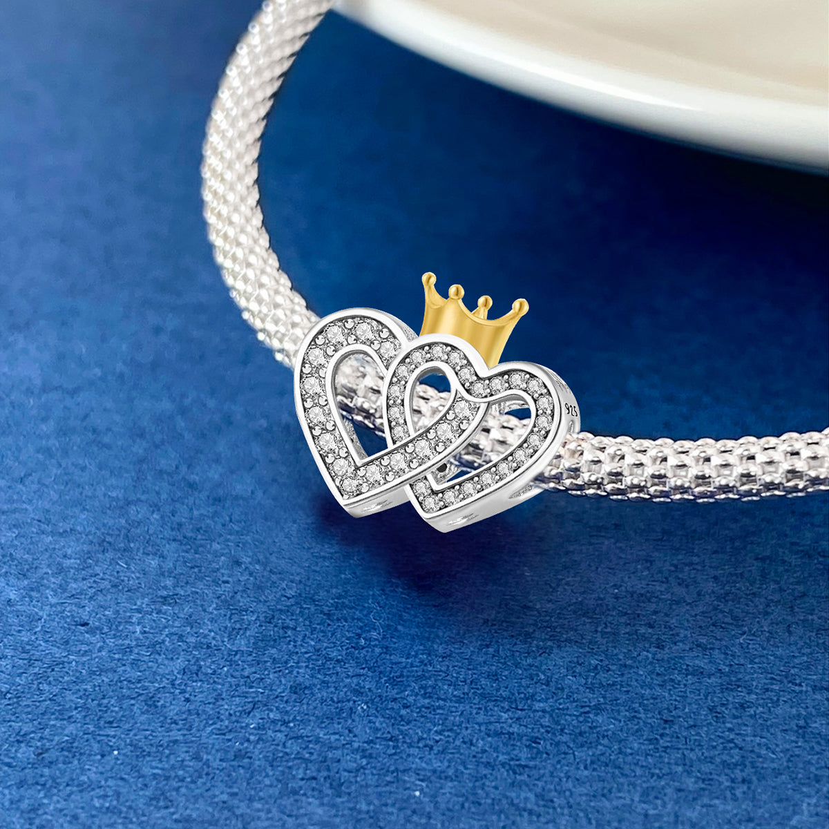 925 Sterling silver heart  charm bead