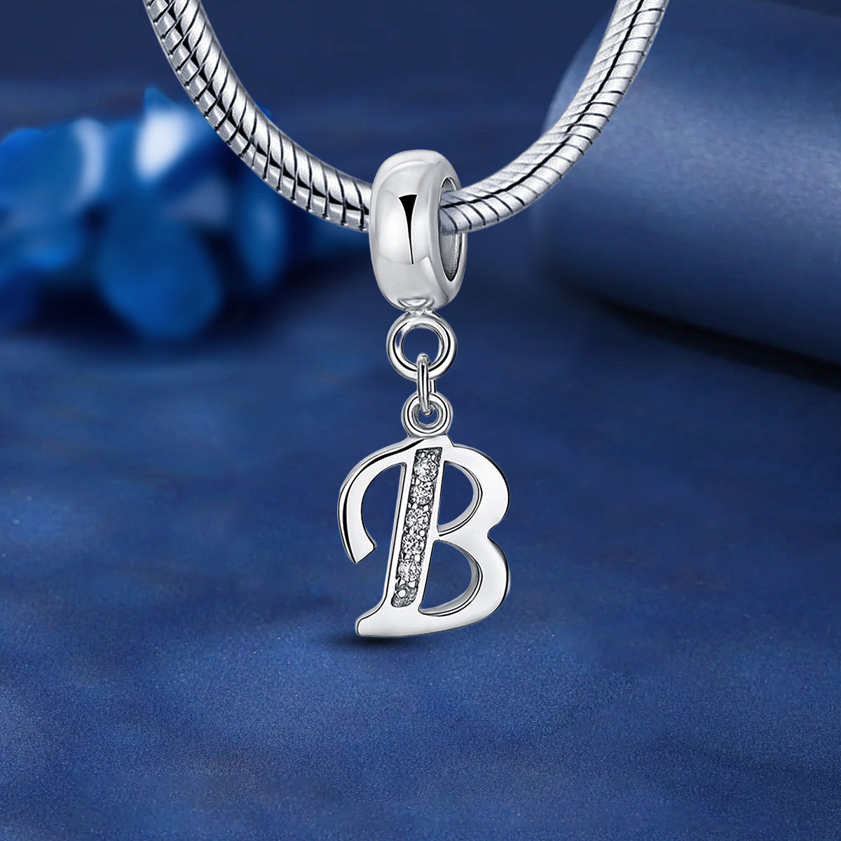925 Sterling silver letter charm bead