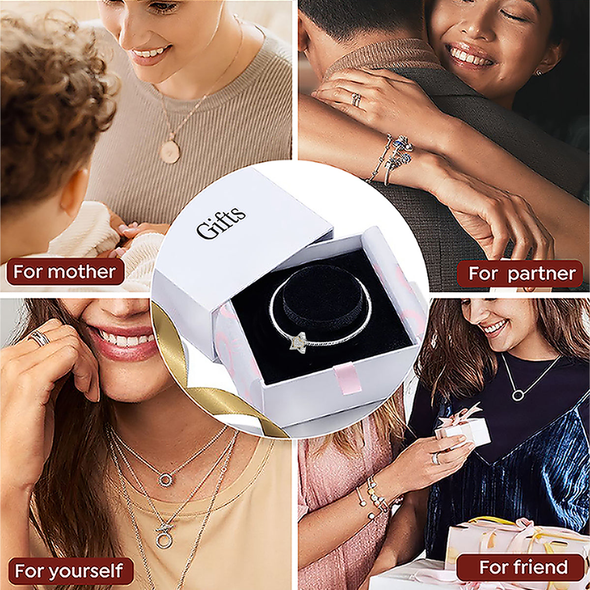 Star-Heart-Beads--Platinum-and-Gold-and-White-Zirconium