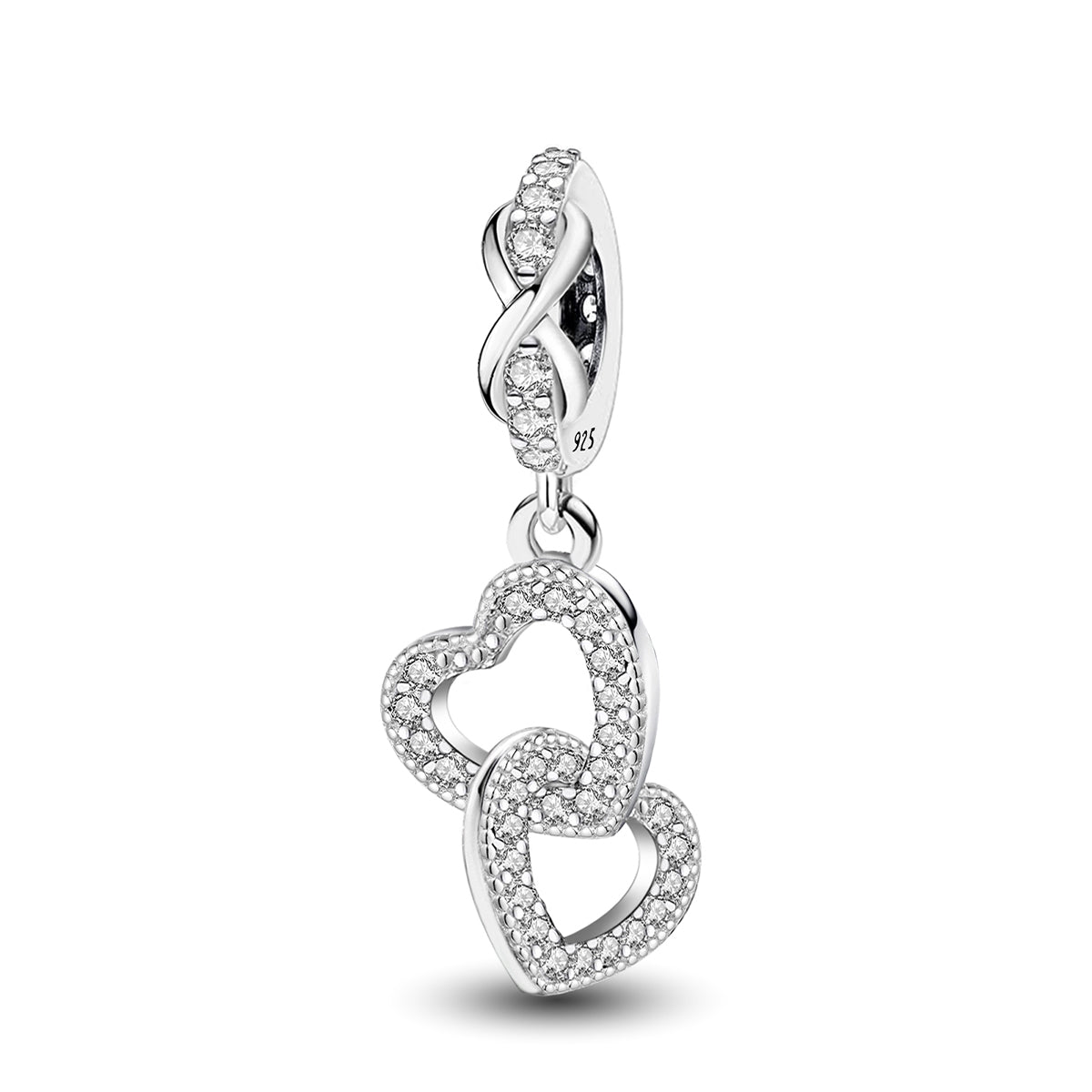 925 Sterling silver heart  charm bead