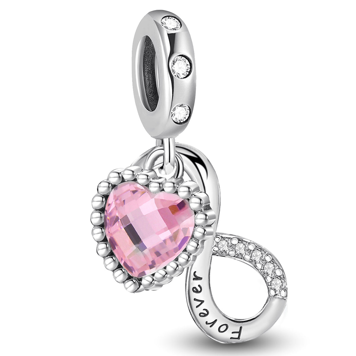 925 Sterling silver heart  charm bead