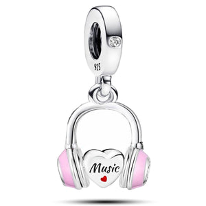 **Earphone Charm | Black Foam + White Zirconia | Trendy Design**