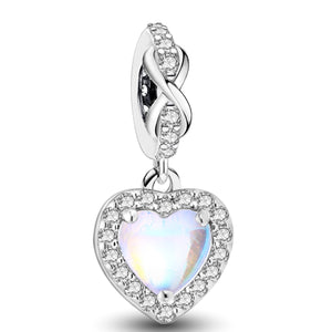 925 Sterling silver heart  charm bead