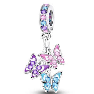 925 Sterling silver butterfly charm bead