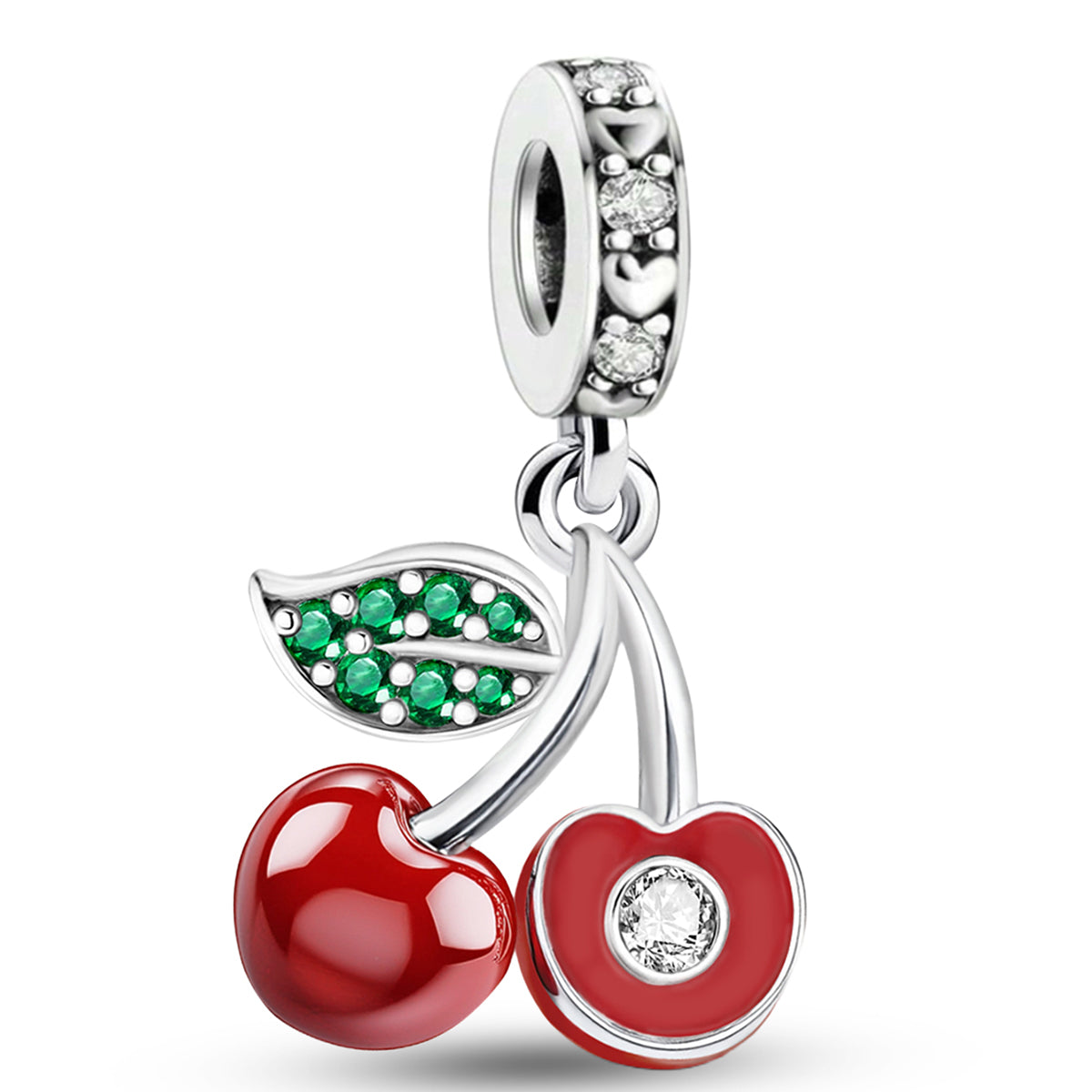 925 Sterling silver cherry charm bead