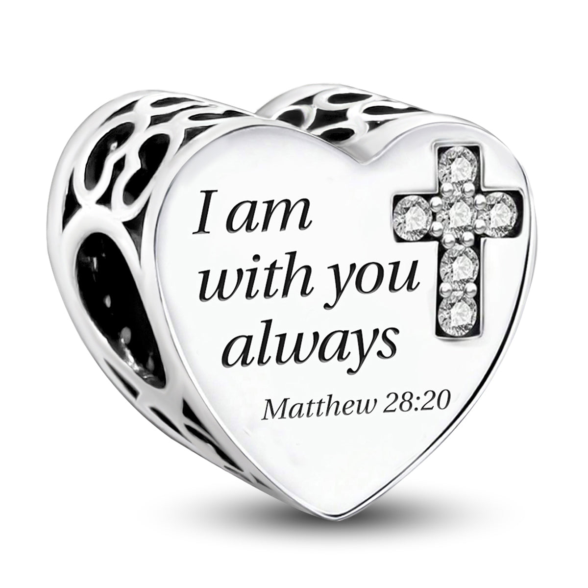 925 Sterling silver heart  charm bead