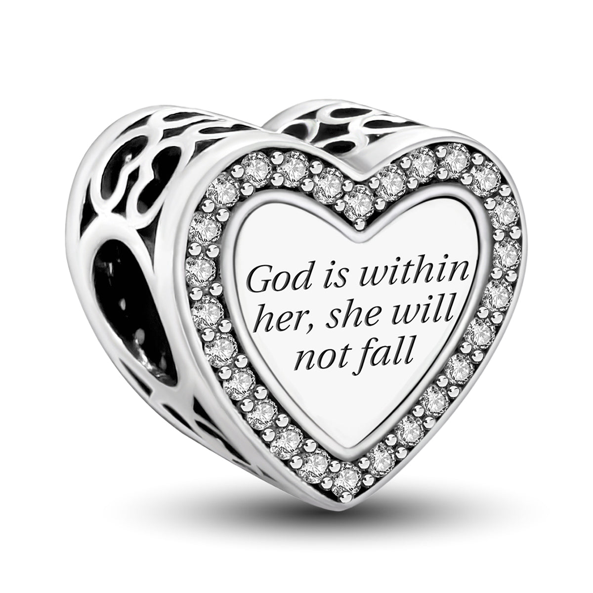 925 Sterling silver heart charm bead