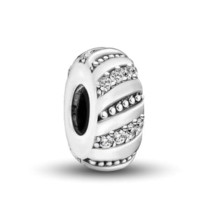 925 Sterling silver round  charm bead