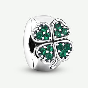 925 Sterling silver four-leaf clover charm bead