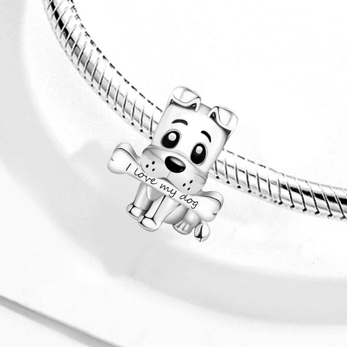 925 Sterling silver dog bead