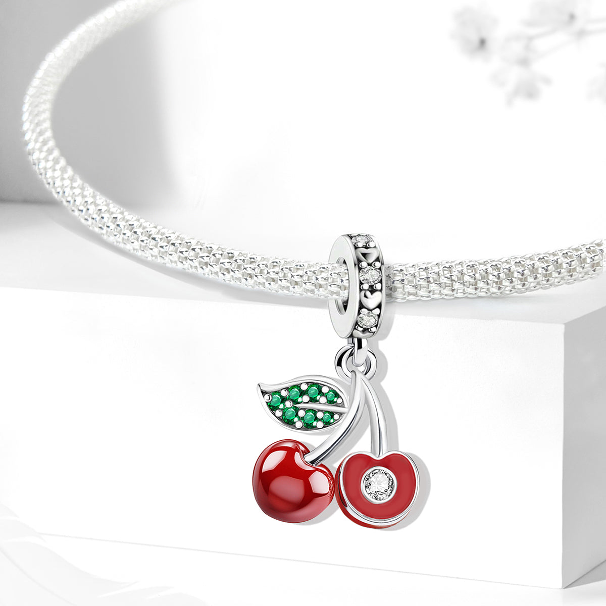 925 Sterling silver cherry charm bead