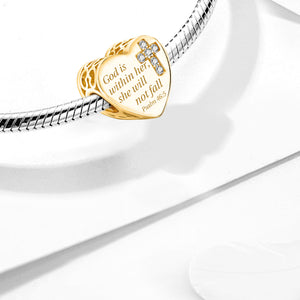 925 Sterling silver heart  charm bead