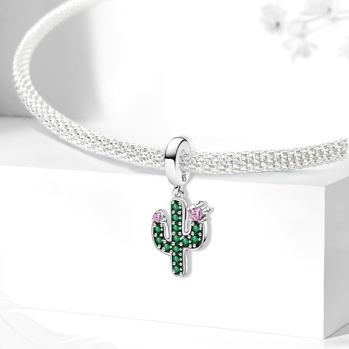 925 Sterling silver cactus bead