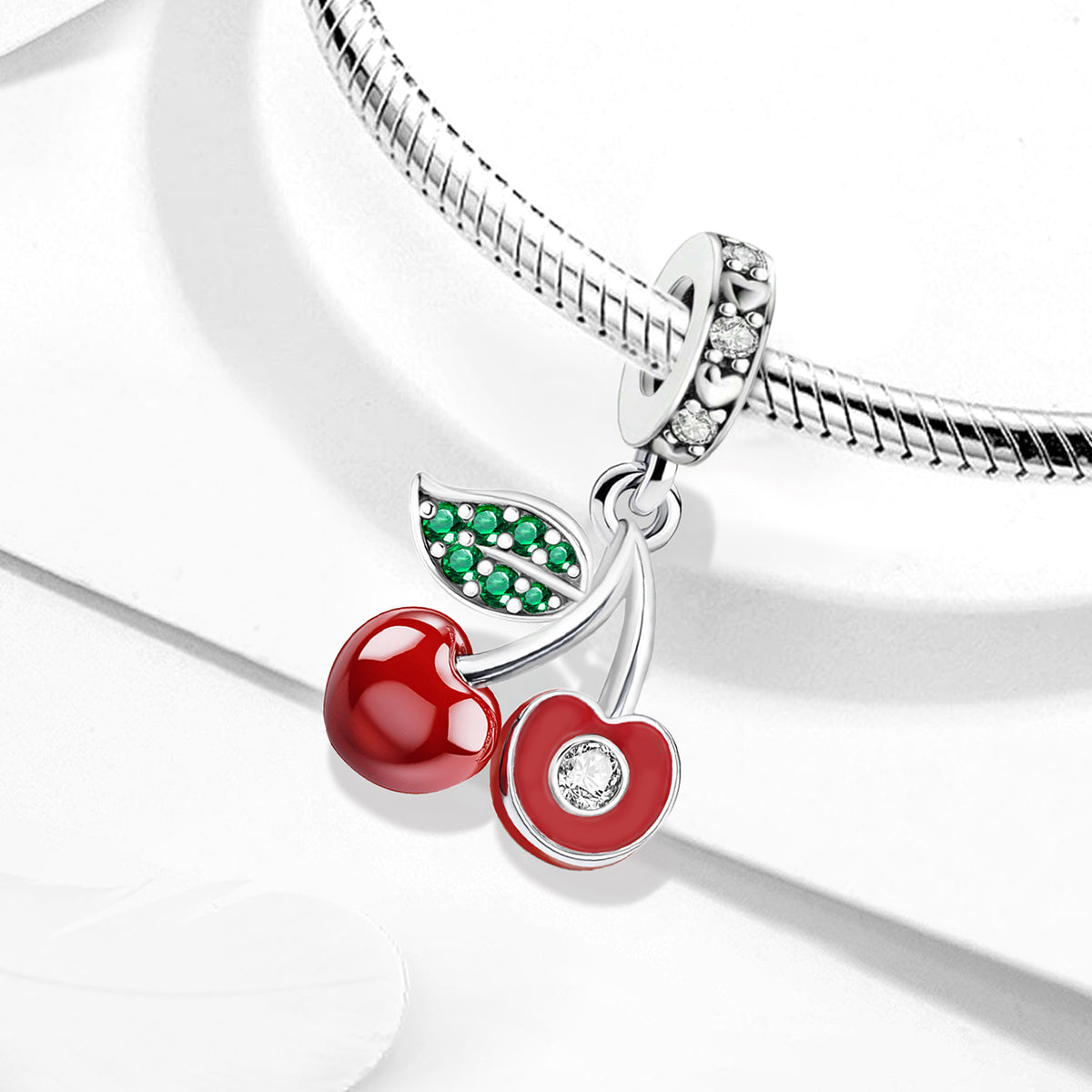 925 Sterling silver cherry charm bead