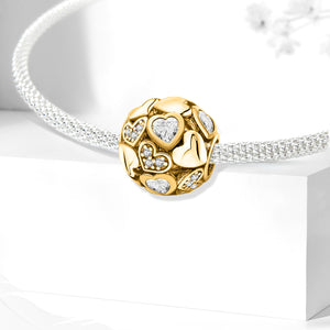 925 Sterling silver heart  charm bead