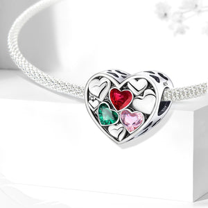 Black Bubble Zirconia Heart-Shaped Beads | Standard 4.48mm Hole Diameter