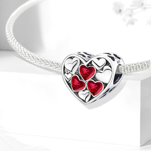 Heart-to-Heart Beads | Black Background + Dark Garnet Zircon