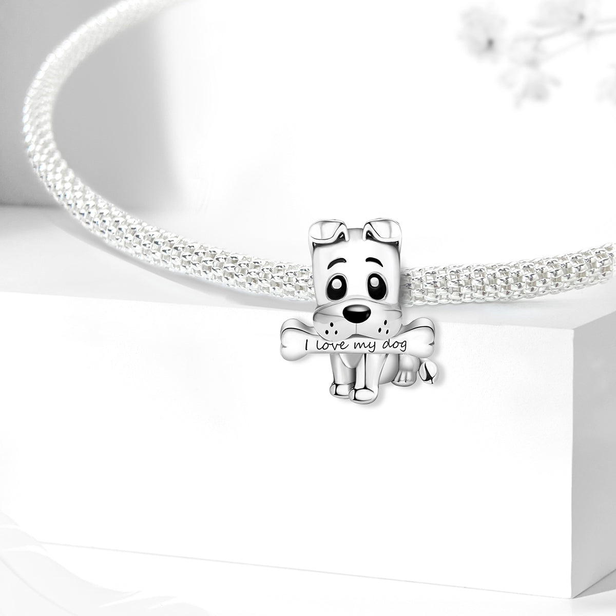 925 Sterling silver dog bead