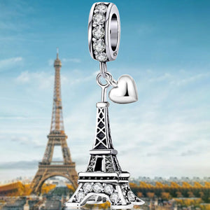 925 Sterling silver Eiffel Tower charm bead