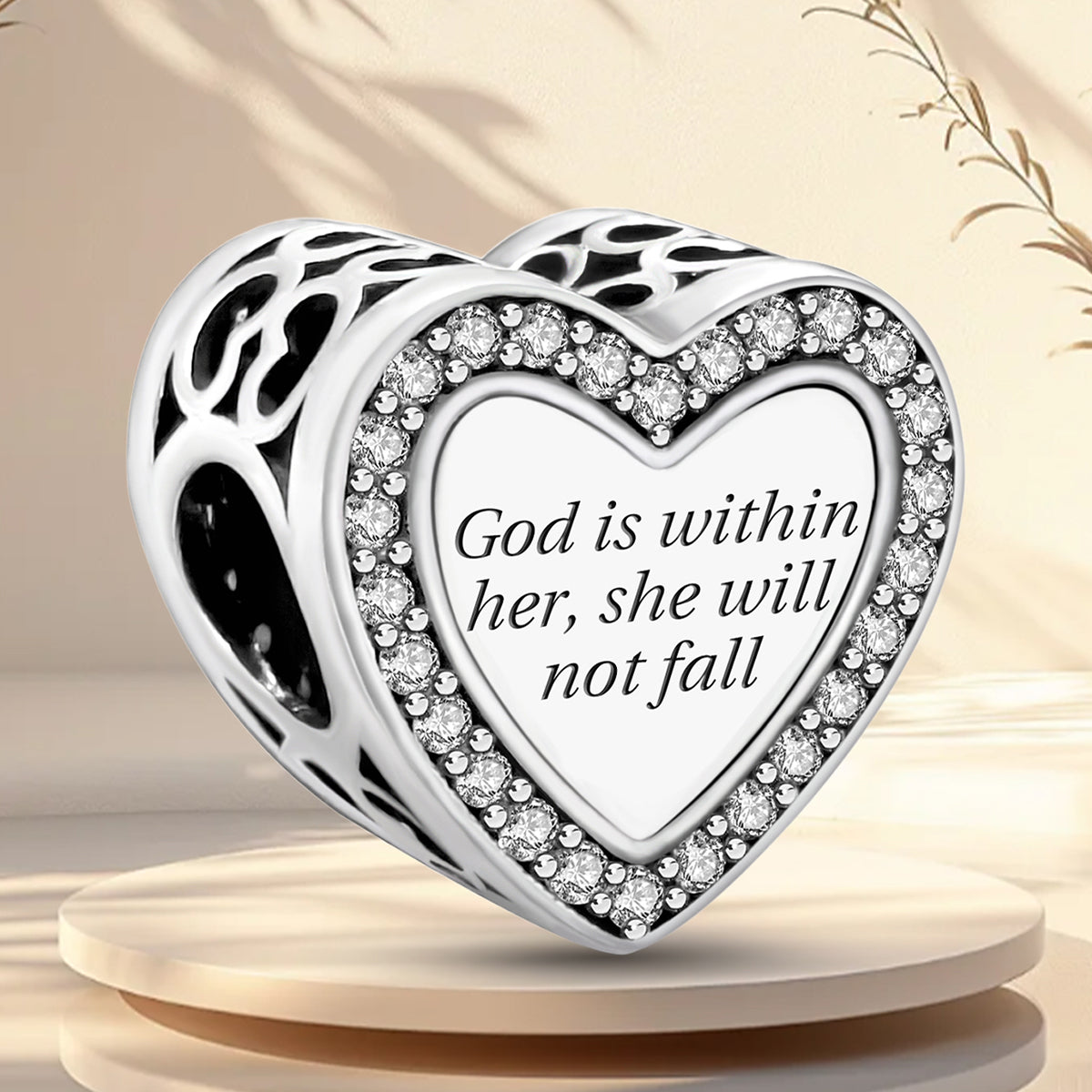 925 Sterling silver heart charm bead