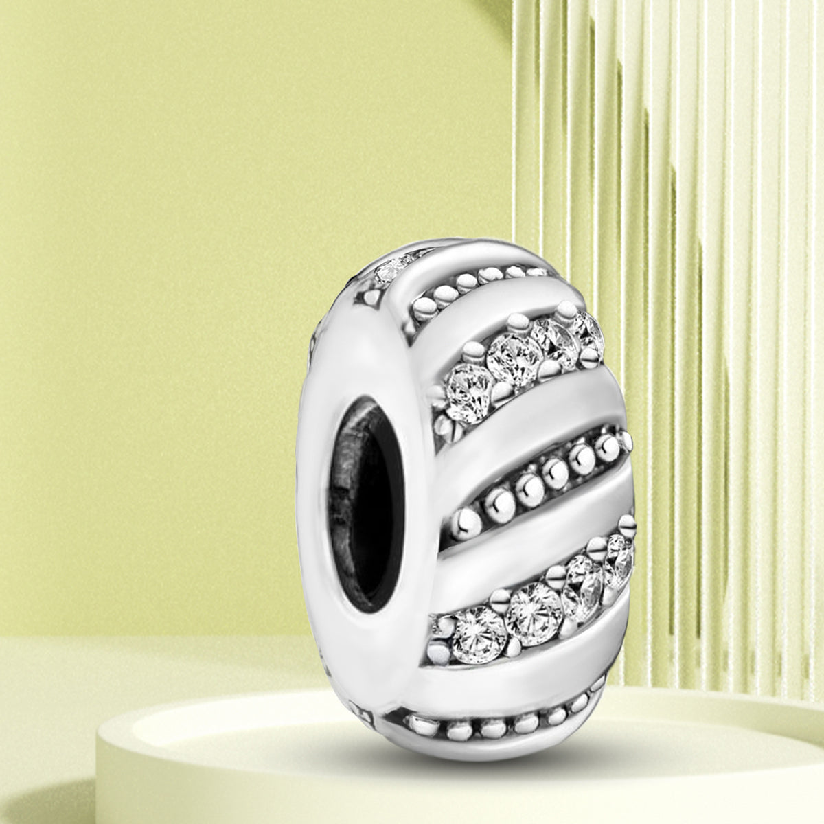 925 Sterling silver round  charm bead