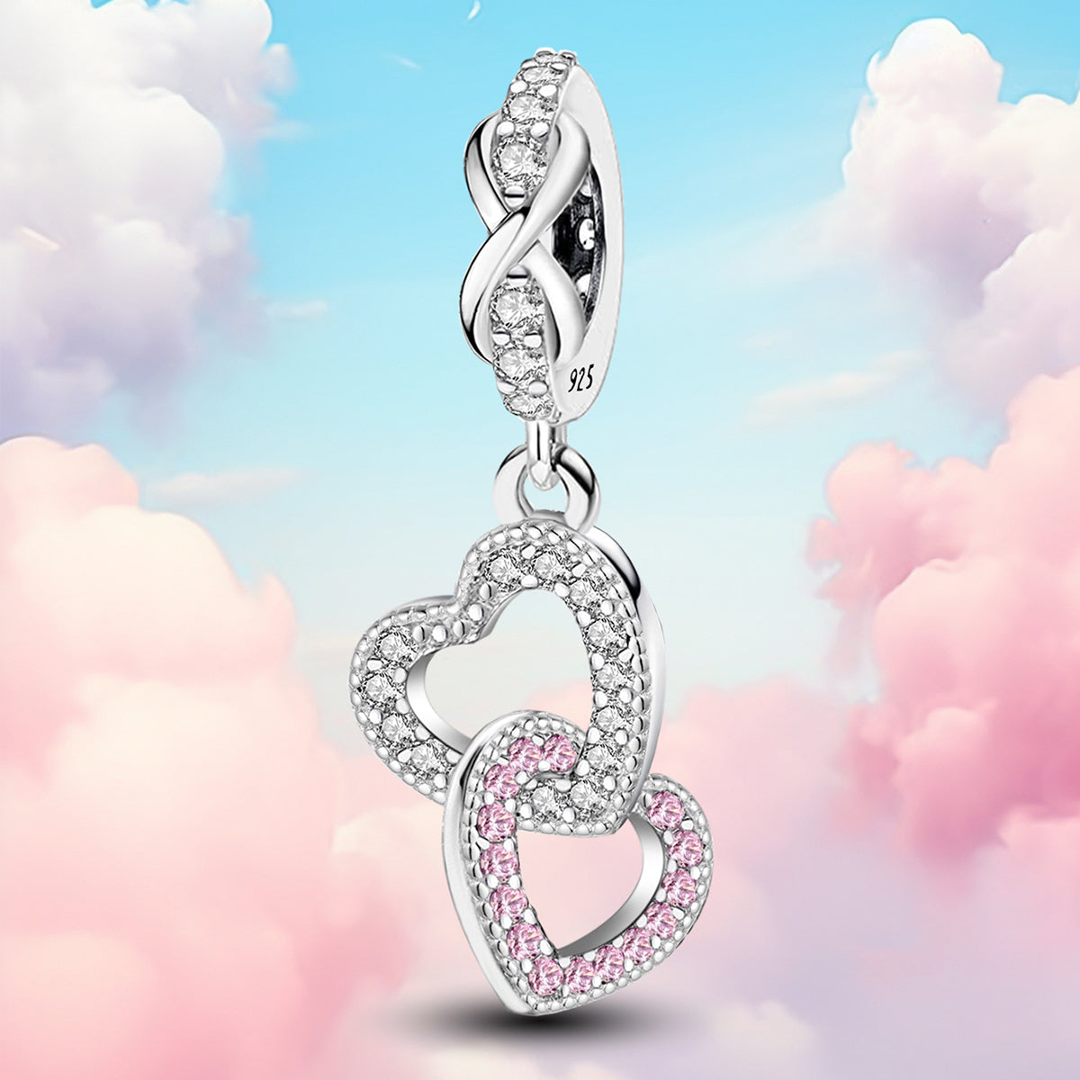 925 Sterling silver heart  charm bead