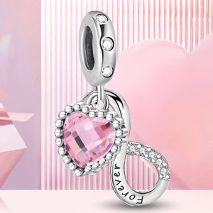 925 Sterling silver heart  charm bead