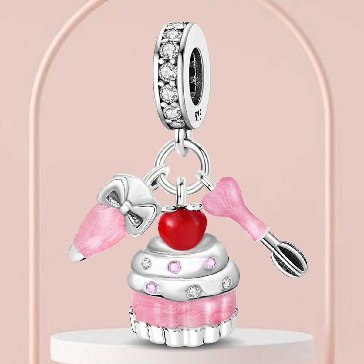925 Sterling silver cake charm bead