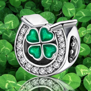 925 Sterling silver four-leaf clover charm bead