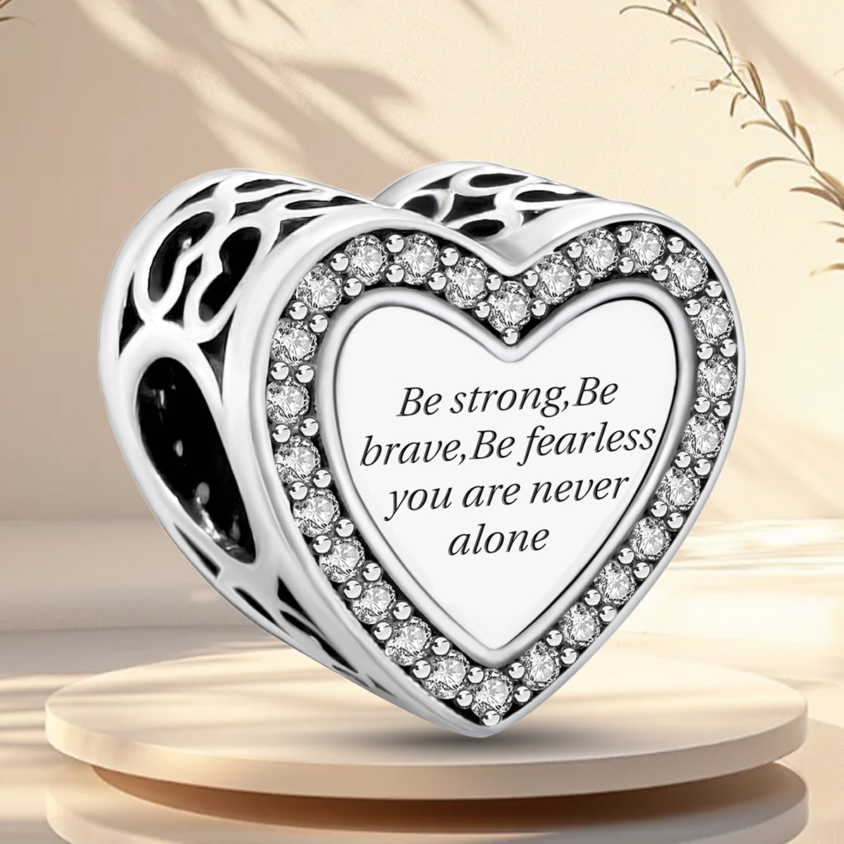 925 Sterling silver heart charm bead