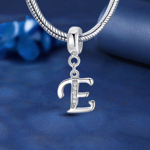 925 Sterling silver letter charm bead