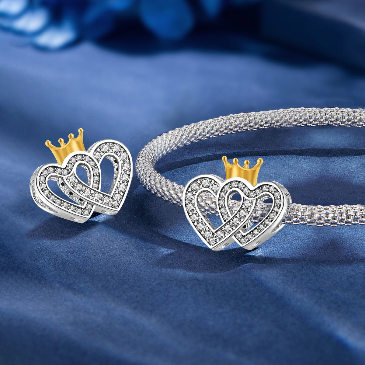 925 Sterling silver heart  charm bead