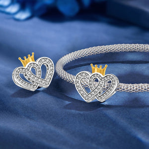 925 Sterling silver heart  charm bead