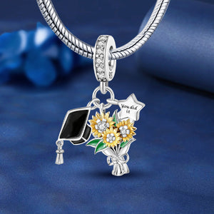 925 Sterling silver sunflower charm bead