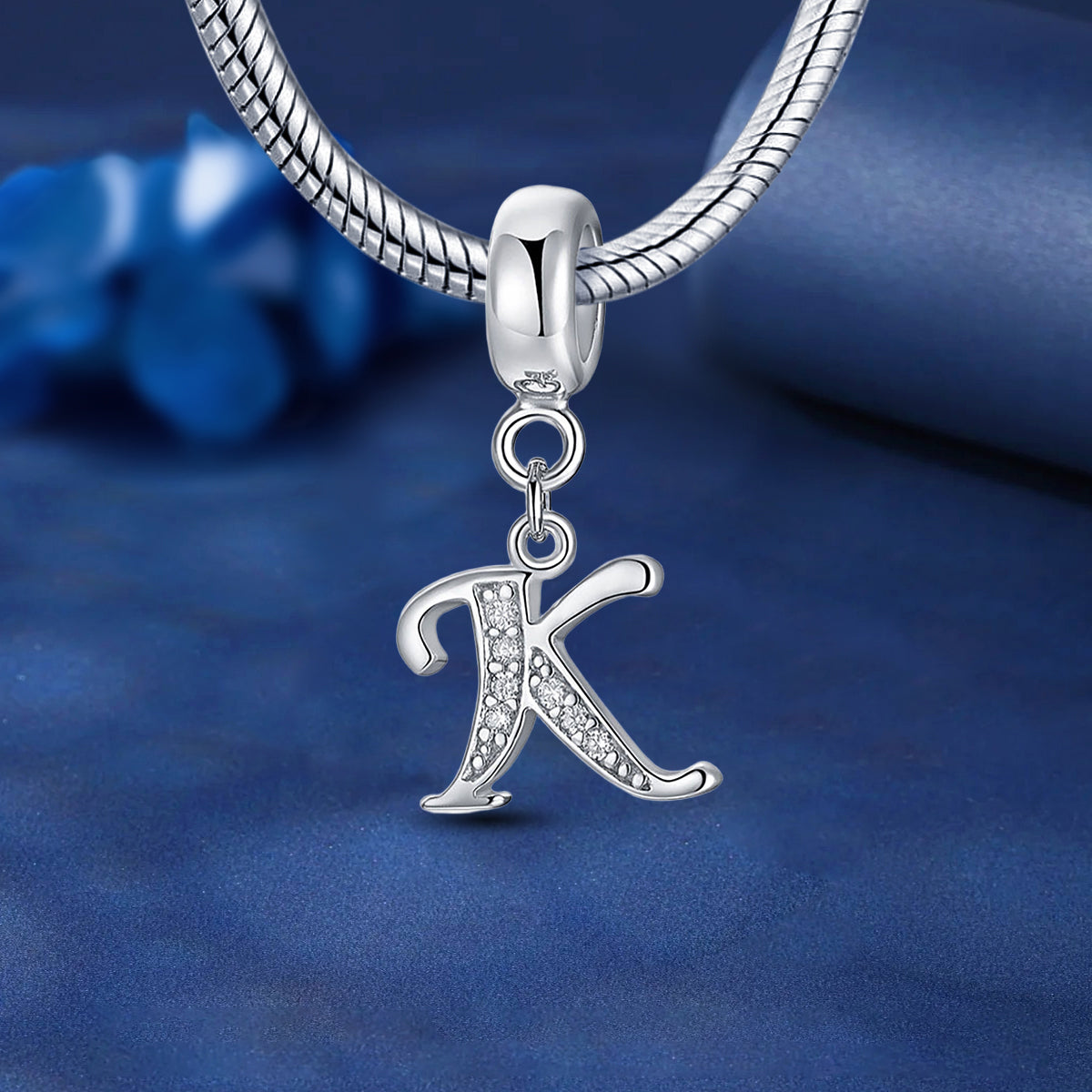 925 Sterling silver letter charm bead