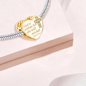 925 Sterling silver heart  charm bead