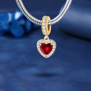 925 Sterling silver heart  charm bead