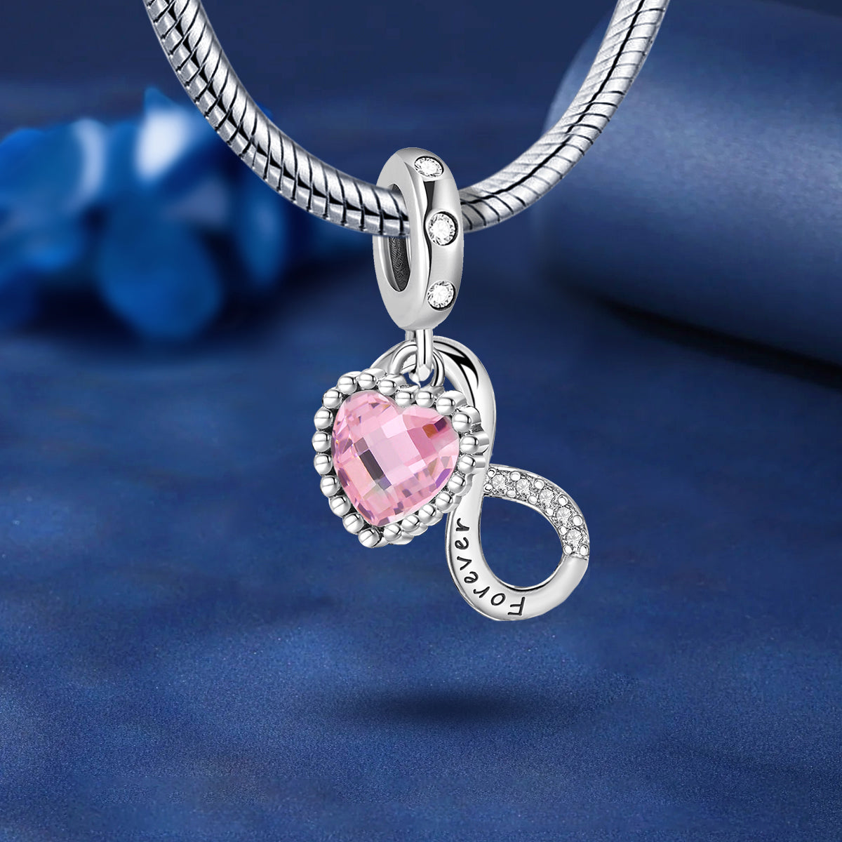 925 Sterling silver heart  charm bead