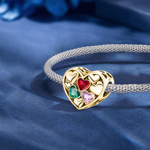 Heart-to-Heart Beads | Gold Base + Colored Zirconia