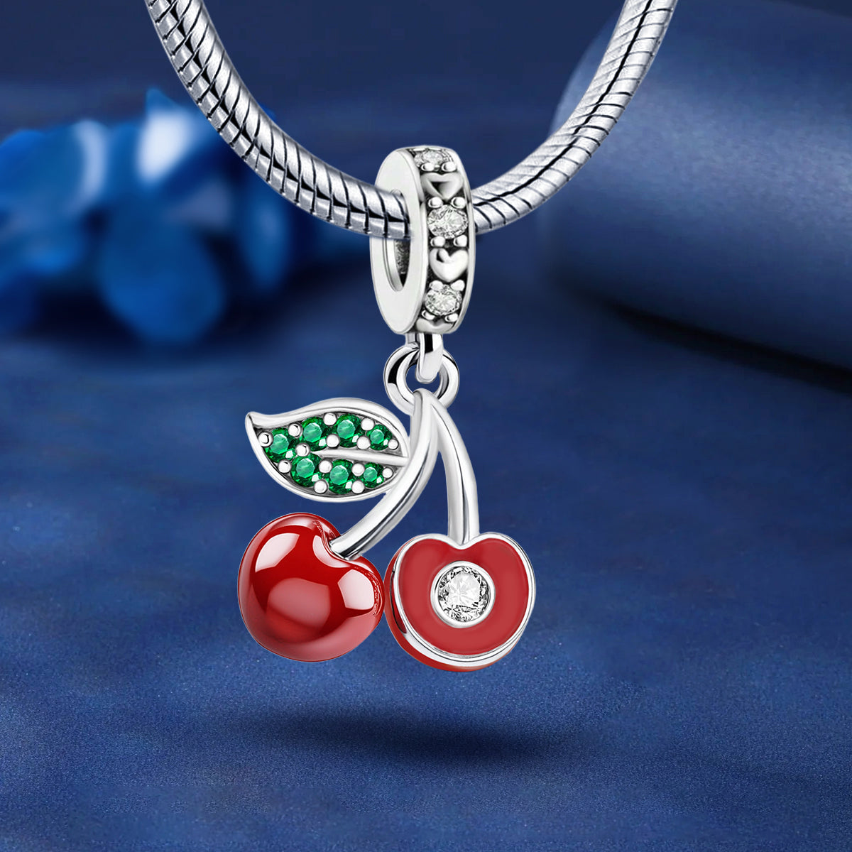 925 Sterling silver cherry charm bead